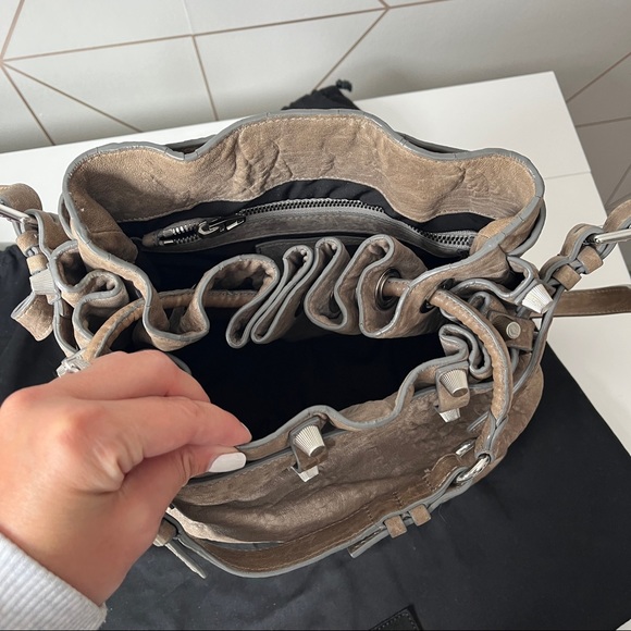 Alexander Wang Taupe Textured Leather Diego Bucket Bag - Picture 6 of 16